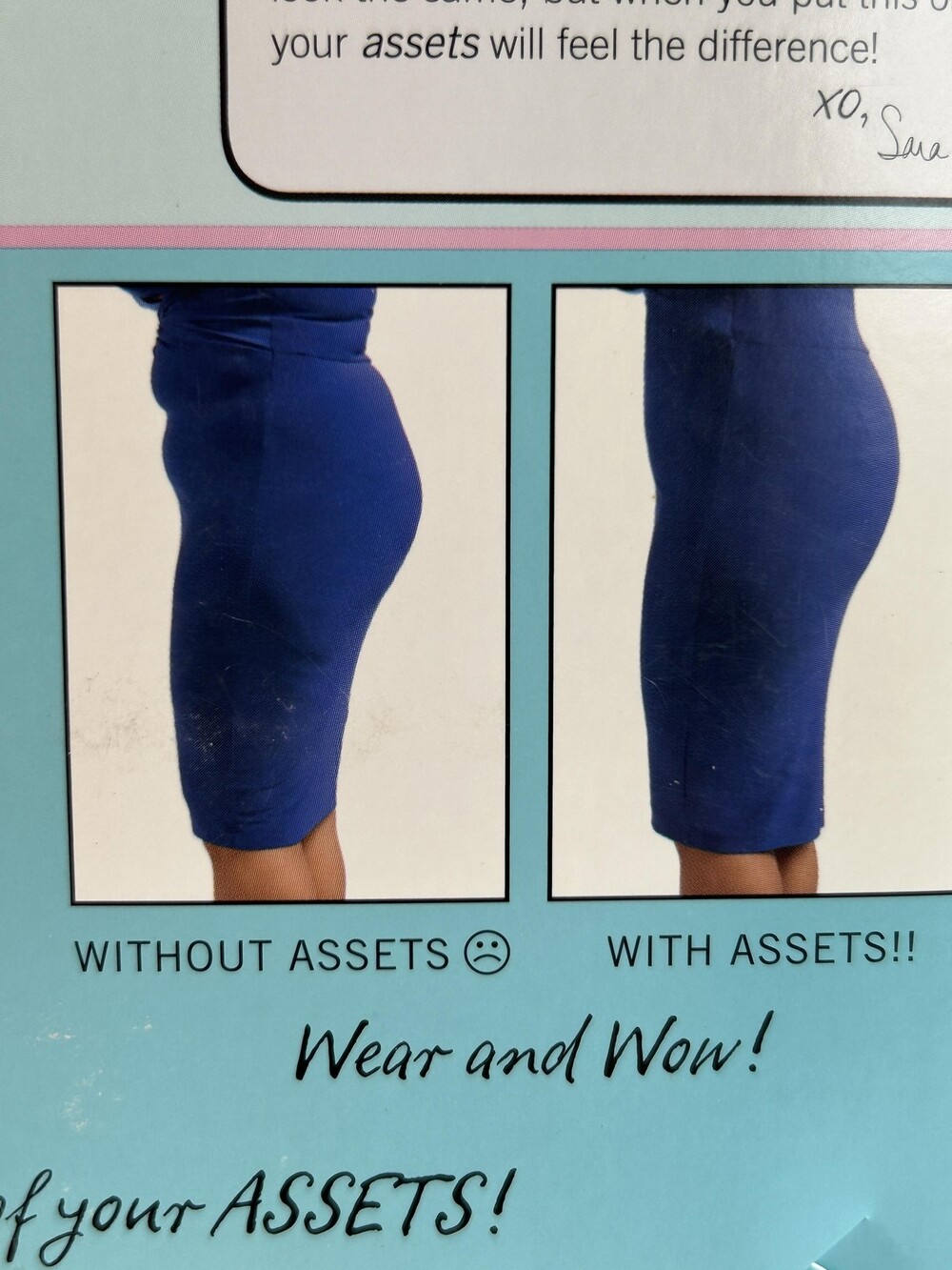 Assets By Spanx High-Waist Mid-Thigh Shaper Womens 6 Black Super Control 871B - Picture 9 of 9